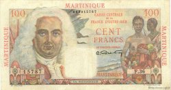 100 Francs La Bourdonnais MARTINIQUE  1946 P.31a VF-