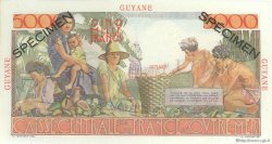 5000 Francs Schoelcher Spécimen FRENCH GUIANA  1946 P.26s fST+