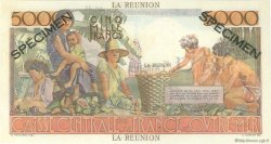 5000 Francs Schoelcher Spécimen REUNION ISLAND  1946 P.48s UNC-