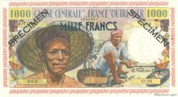 1000 Francs pêcheur Spécimen FRENCH GUIANA  1955 P.27s SC