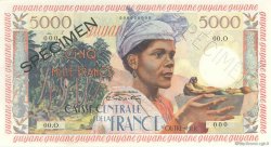 5000 Francs antillaise Spécimen FRENCH GUIANA  1955 P.28s SC+