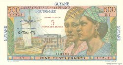 5 NF sur 500 Francs Pointe à Pitre FRENCH GUIANA  1960 P.30 UNC-