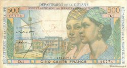 5 Nouveaux Francs sur 500 Francs Pointe à Pitre FRENCH ANTILLES  1962 P.04 VF