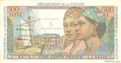 5 Nouveaux Francs sur 500 Francs Pointe à Pitre FRENCH ANTILLES  1962 P.04 VZ