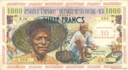 10 Nouveaux Francs sur 1000 Francs Pêcheur FRENCH ANTILLES  1960 P.02 SS