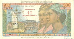 10 NF sur 500 Francs Pointe à Pitre ISOLA RIUNIONE  1964 P.54b BB