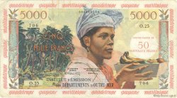 50 Nouveaux Francs sur 5000 Francs Antillaise FRENCH ANTILLES  1960 P.03 q.BB