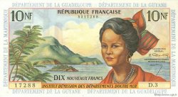 10 Nouveaux Francs FRENCH ANTILLES  1962 P.05a SC+