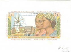 5 Francs Épreuve FRENCH ANTILLES  1964 P.07s FDC