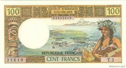 100 Francs TAHITI  1972 P.24b UNC-