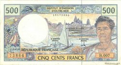 500 Francs POLYNESIA, FRENCH OVERSEAS TERRITORIES  1992 P.01b VF-