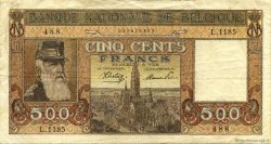 500 Francs BELGIUM  1945 P.127 VF