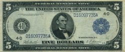 5 Dollars VEREINIGTE STAATEN VON AMERIKA Cleveland 1914 P.359b SS