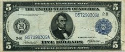 5 Dollars UNITED STATES OF AMERICA New York 1914 P.359b F+