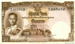 10 Baht THAILAND  1953 P.076d VF - XF