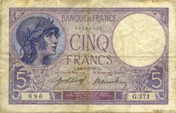 5 Francs FEMME CASQUÉE FRANKREICH  1918 F.03.02 S