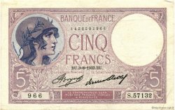 5 Francs FEMME CASQUÉE  FRANCE  1933 F.03.17 XF