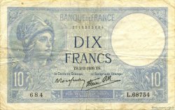 10 Francs MINERVE modifié FRANCE  1939 F.07.01 F+