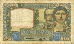 20 Francs TRAVAIL ET SCIENCE FRANCE  1941 F.12.12 F