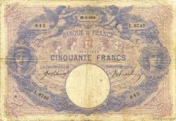50 Francs BLEU ET ROSE FRANCIA  1916 F.14.29 B