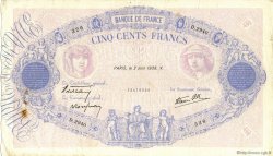 500 Francs BLEU ET ROSE modifié FRANCIA  1938 F.31.13 q.BB