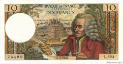 10 Francs VOLTAIRE FRANCE  1969 F.62.40 XF