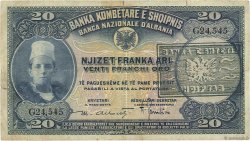 20 Franka Ari ALBANIA  1945 P.12b MB