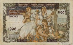 1000 Dinara sur 500 SERBIA  1941 P.24 BC