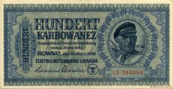 100 Karbowanez UKRAINE  1942 P.055 VZ+