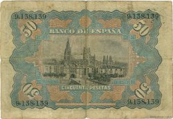 50 Pesetas ESPAÑA  1907 P.063a BC
