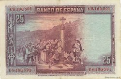 25 Pesetas SPANIEN  1928 P.074b SS