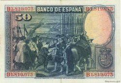 50 Pesetas ESPAÑA  1928 P.075b MBC a EBC