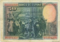 50 Pesetas SPAIN  1928 P.075b VF