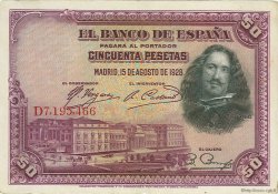 50 Pesetas ESPAÑA  1928 P.075b MBC+