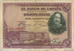 50 Pesetas SPAIN  1928 P.075b F