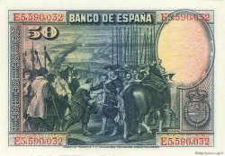50 Pesetas SPAIN  1928 P.075b UNC-