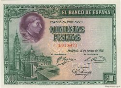 500 Pesetas SPAIN  1928 P.077a AU