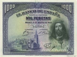 1000 Pesetas ESPAÑA  1928 P.078a MBC