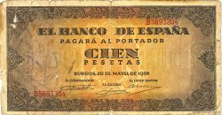 100 Pesetas ESPAGNE  1938 P.113 B