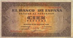 100 Pesetas SPAIN  1938 P.113 F+