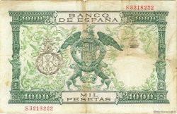 1000 Pesetas ESPAGNE  1957 P.149a TB