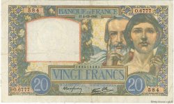20 Francs TRAVAIL ET SCIENCE FRANCE  1941 F.12.20 TTB