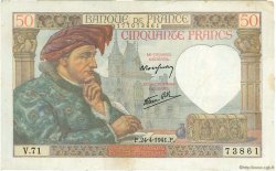 50 Francs JACQUES CŒUR FRANCIA  1941 F.19.09 MBC+