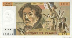 100 Francs DELACROIX modifié FRANCE  1984 F.69.08a XF
