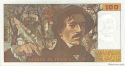 100 Francs DELACROIX imprimé en continu FRANCE  1990 F.69bis.02c AU