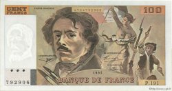 100 Francs DELACROIX imprimé en continu FRANKREICH  1991 F.69bis.04a fST