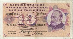 10 Francs SWITZERLAND  1961 P.45g VF