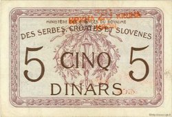 20 Kronen sur 5 DInara YUGOSLAVIA  1919 P.016a VF