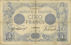 5 Francs BLEU FRANCIA  1913 F.02.21 BC