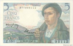 5 Francs BERGER FRANKREICH  1947 F.05.07 fST